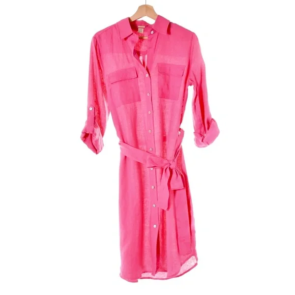 Magaschoni | Dresses | Nwot Magaschoni 0 Linen Rolled Sleeve Button Up Pink Shirt Dress Womens M | Poshmark Magaschoni | Dresses | Nwot Magaschoni 0 Linen Rolled Sleeve Button Up Pink Shirt Dress Womens M | Poshmark